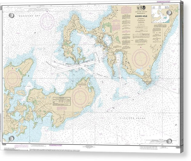 Nautical Chart-13235 Woods Hole - Acrylic Print