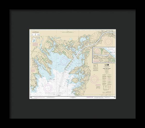 Nautical Chart-13236 Cape Cod Canal-approaches - Framed Print