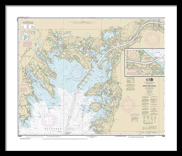 Nautical Chart-13236 Cape Cod Canal-approaches - Framed Print