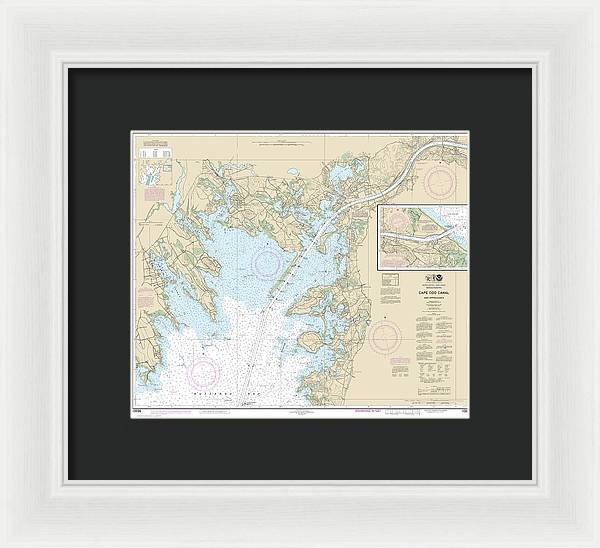 Nautical Chart-13236 Cape Cod Canal-approaches - Framed Print