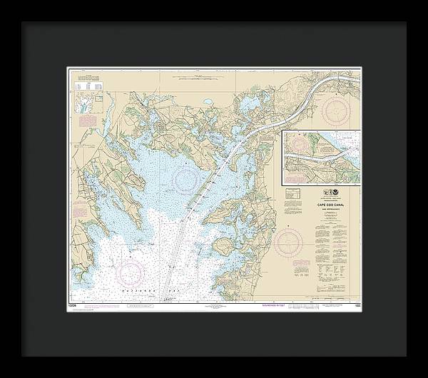 Nautical Chart-13236 Cape Cod Canal-approaches - Framed Print