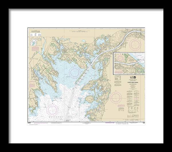 Nautical Chart-13236 Cape Cod Canal-approaches - Framed Print