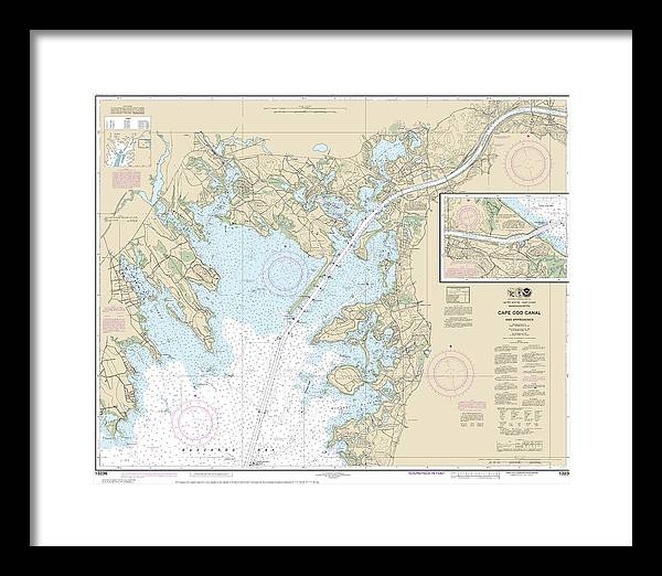 Nautical Chart-13236 Cape Cod Canal-approaches - Framed Print