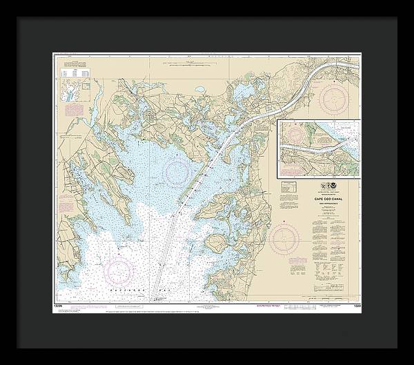 Nautical Chart-13236 Cape Cod Canal-approaches - Framed Print