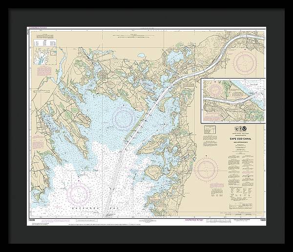 Nautical Chart-13236 Cape Cod Canal-approaches - Framed Print