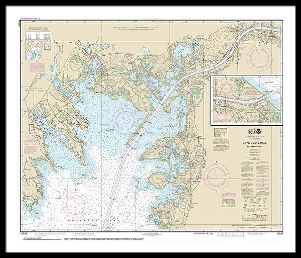 Nautical Chart-13236 Cape Cod Canal-approaches - Framed Print