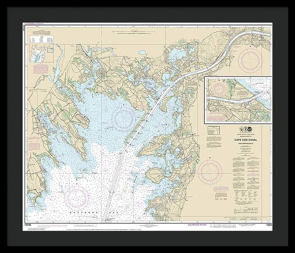 Nautical Chart-13236 Cape Cod Canal-approaches - Framed Print