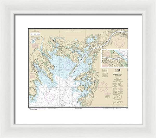 Nautical Chart-13236 Cape Cod Canal-approaches - Framed Print