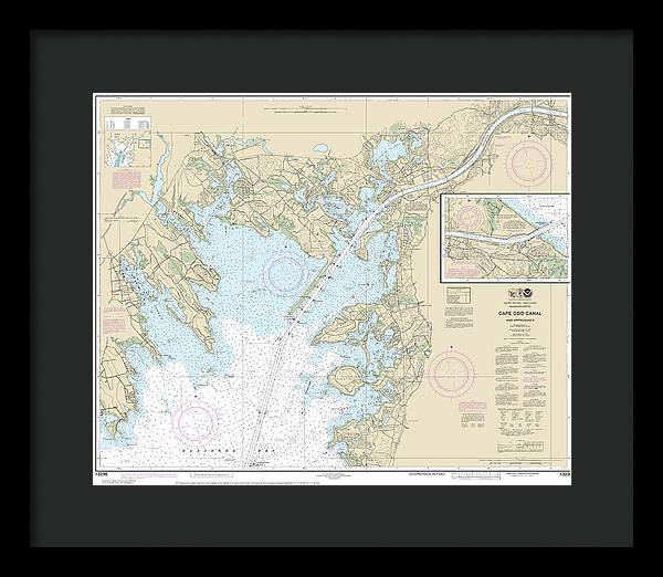 Nautical Chart-13236 Cape Cod Canal-approaches - Framed Print