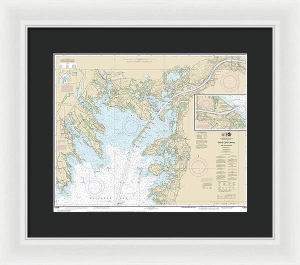 Nautical Chart-13236 Cape Cod Canal-approaches - Framed Print