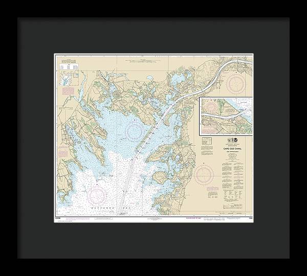 Nautical Chart-13236 Cape Cod Canal-approaches - Framed Print