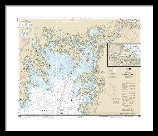 Nautical Chart-13236 Cape Cod Canal-approaches - Framed Print