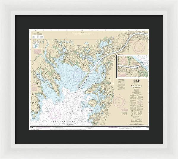 Nautical Chart-13236 Cape Cod Canal-approaches - Framed Print