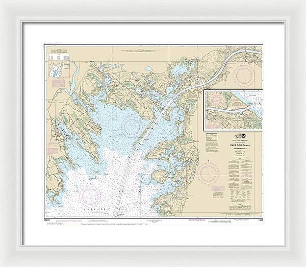 Nautical Chart-13236 Cape Cod Canal-approaches - Framed Print