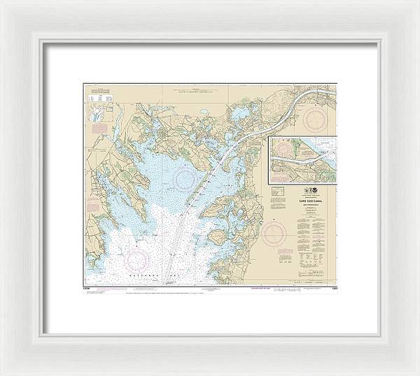 Nautical Chart-13236 Cape Cod Canal-approaches - Framed Print