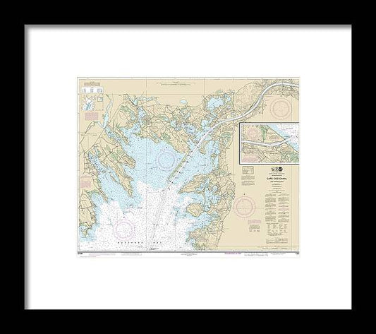 Nautical Chart-13236 Cape Cod Canal-approaches - Framed Print