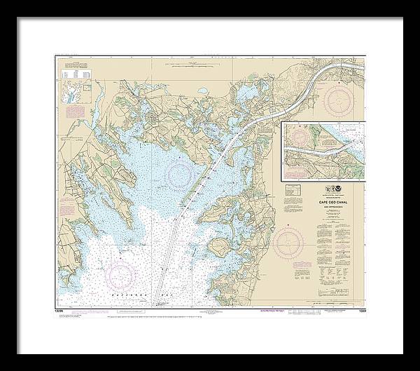 Nautical Chart-13236 Cape Cod Canal-approaches - Framed Print