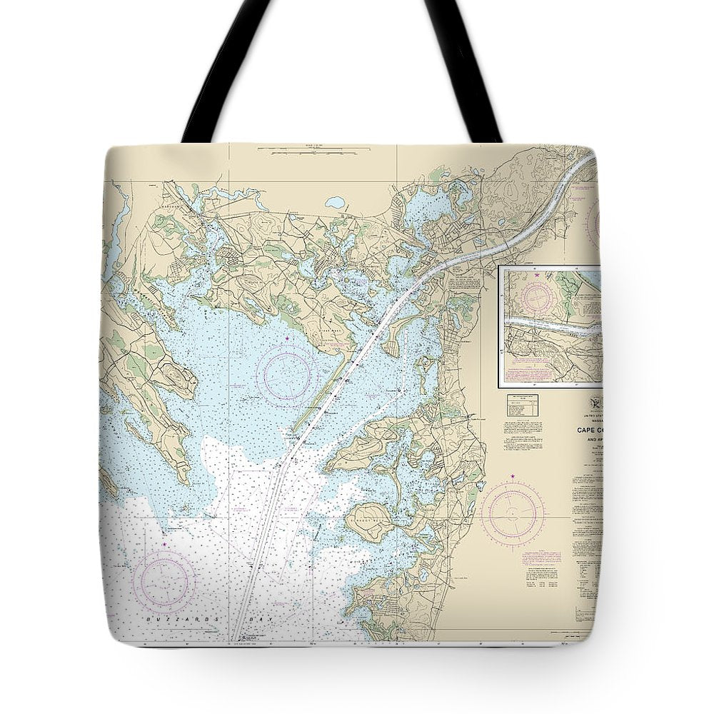 Nautical Chart-13236 Cape Cod Canal-approaches - Tote Bag