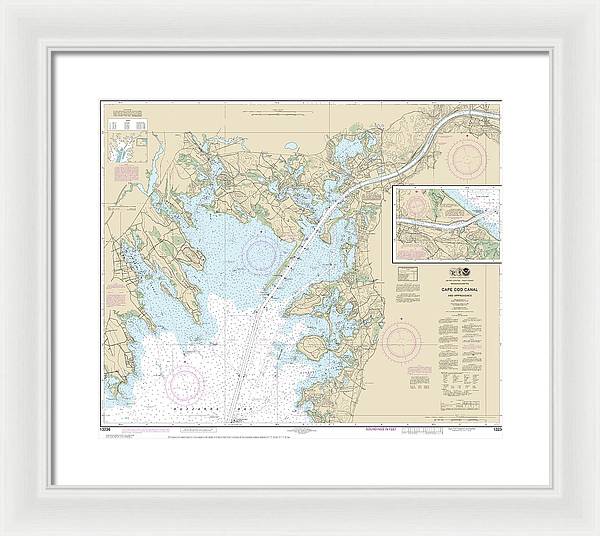 Nautical Chart-13236 Cape Cod Canal-approaches - Framed Print