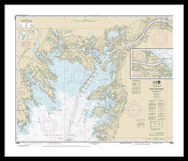 Nautical Chart-13236 Cape Cod Canal-approaches - Framed Print