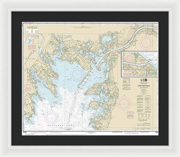 Nautical Chart-13236 Cape Cod Canal-approaches - Framed Print