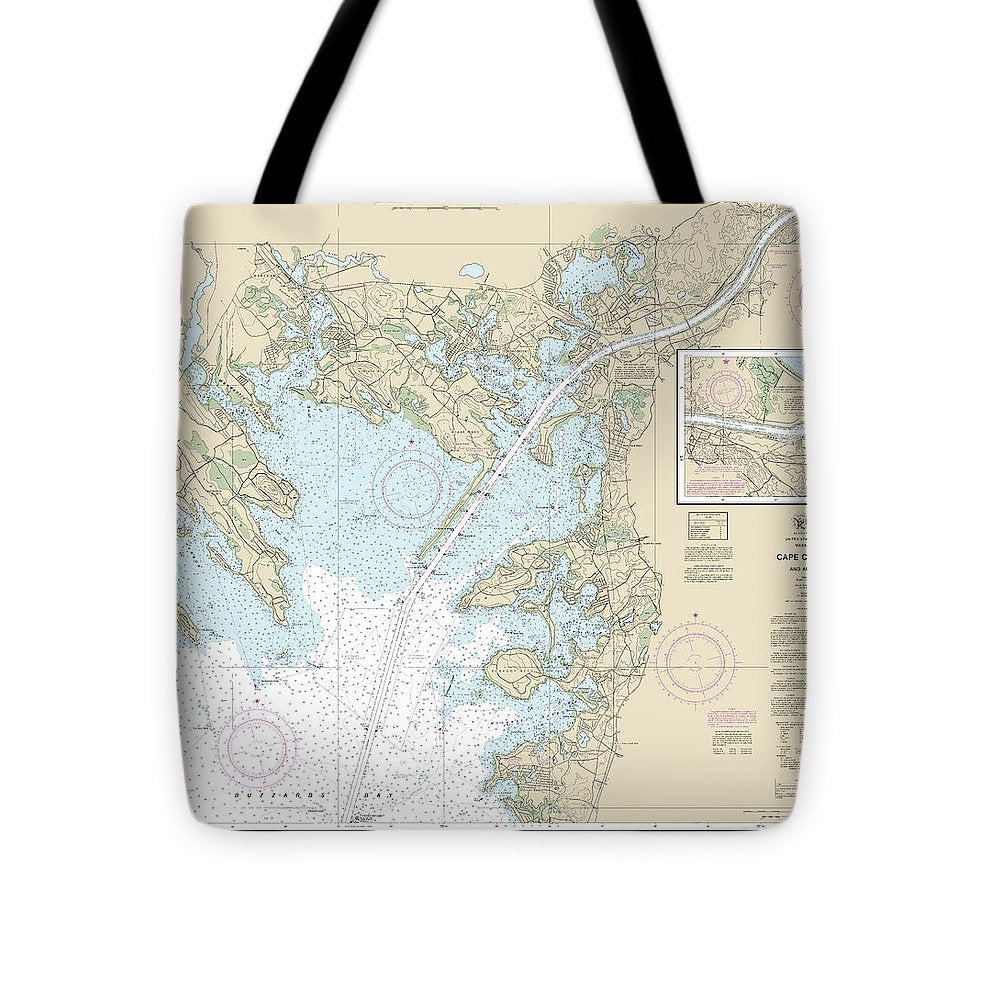 Nautical Chart-13236 Cape Cod Canal-approaches - Tote Bag