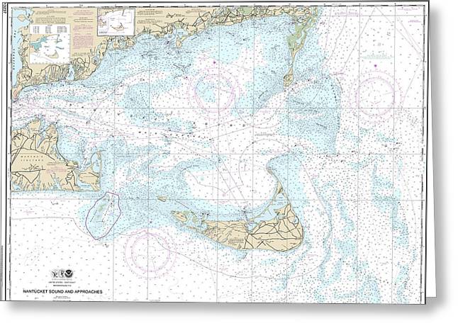 Nautical Chart-13237 Nantucket Sound-approaches - Greeting Card