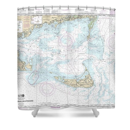 Nautical Chart 13237 Nantucket Sound Approaches Shower Curtain