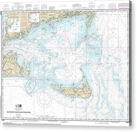 Nautical Chart-13237 Nantucket Sound-Approaches  Acrylic Print