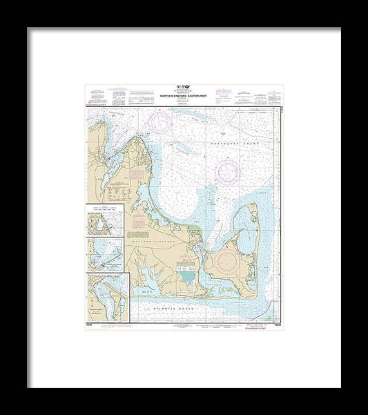 A beuatiful Framed Print of the Nautical Chart-13238 Marthas Vineyard Eastern Part, Oak Bluffs Harbor, Vineyard Haven Harbor, Edgartown Harbor by SeaKoast