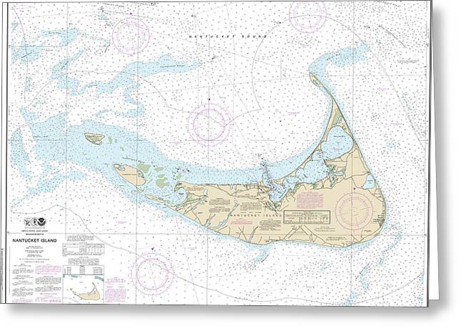 Nautical Chart-13241 Nantucket Island - Greeting Card