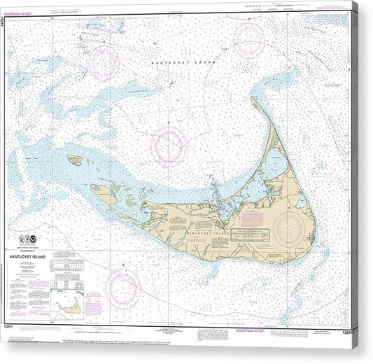 Nautical Chart-13241 Nantucket Island  Acrylic Print