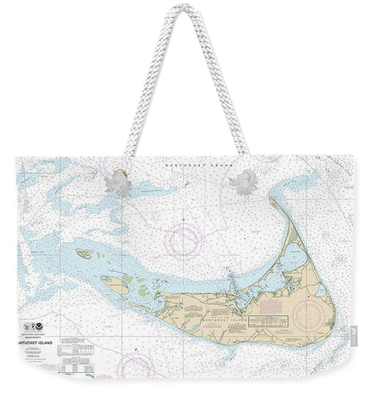 Nautical Chart-13241 Nantucket Island - Weekender Tote Bag