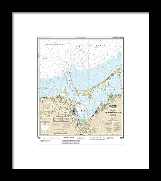 Nautical Chart-13242 Nantucket Harbor - Framed Print