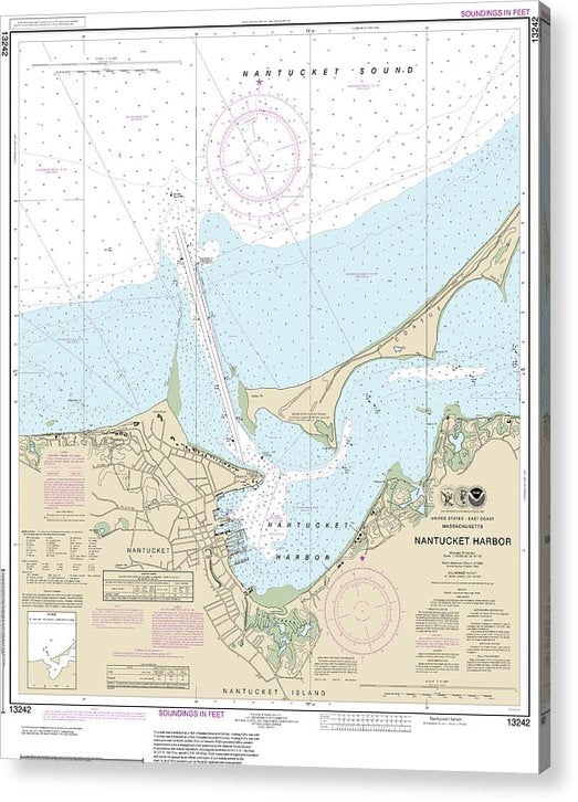 Nautical Chart-13242 Nantucket Harbor  Acrylic Print