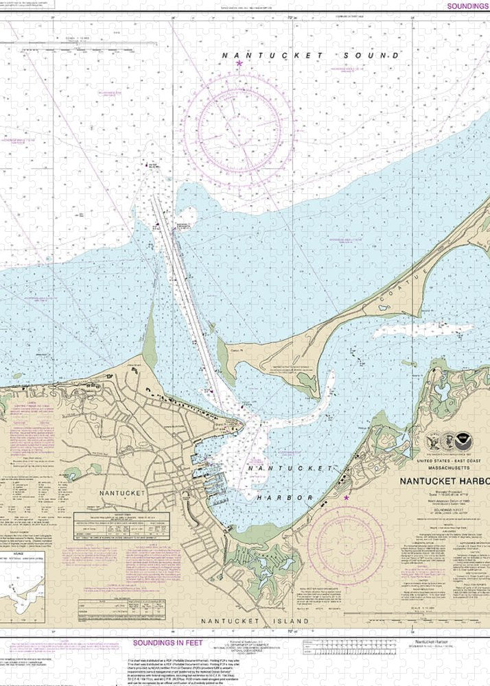Nautical Chart-13242 Nantucket Harbor - Puzzle