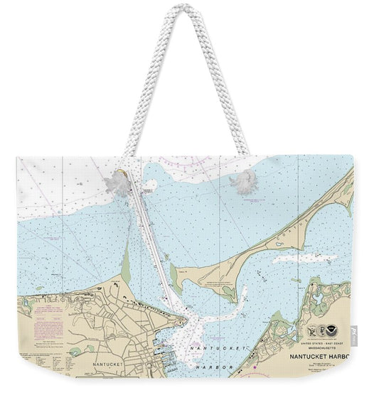 Nautical Chart-13242 Nantucket Harbor - Weekender Tote Bag