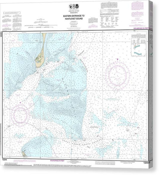 Nautical Chart-13244 Eastern Entrance-Nantucket Sound Canvas Print
