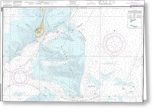 Nautical Chart-13244 Eastern Entrance-nantucket Sound - Greeting Card