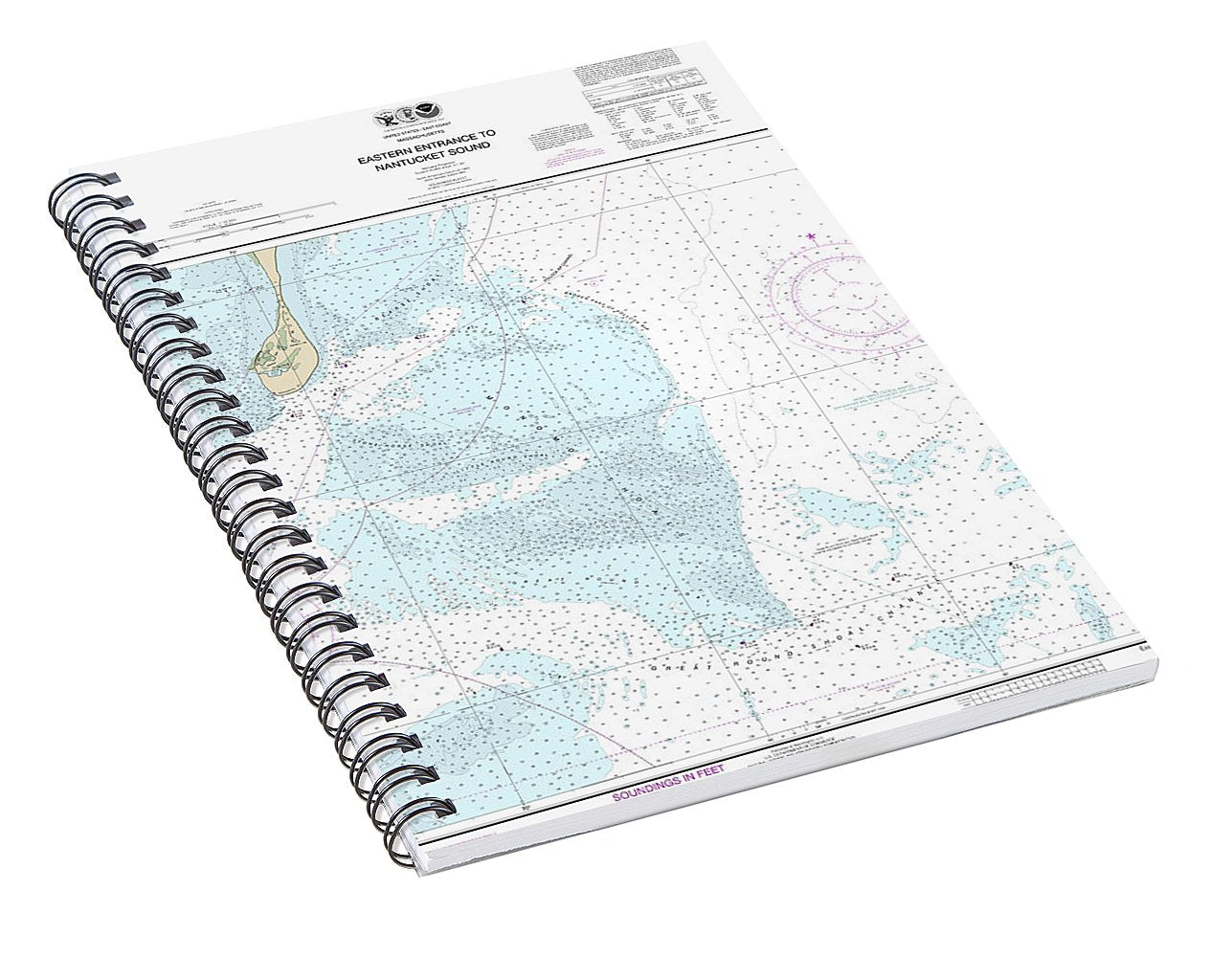 Nautical Chart-13244 Eastern Entrance-nantucket Sound - Spiral Notebook