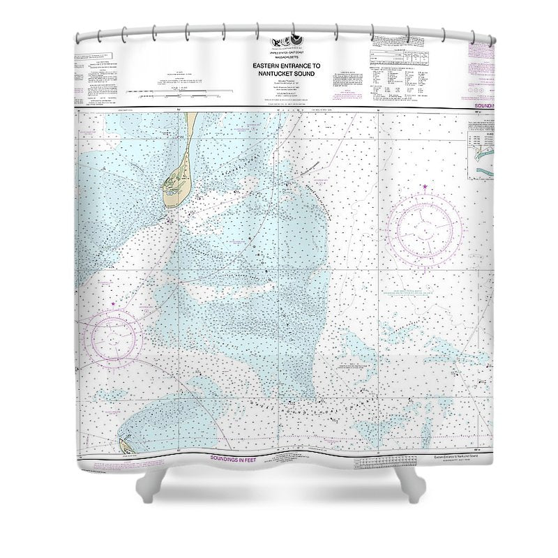 Nautical Chart 13244 Eastern Entrance Nantucket Sound Shower Curtain