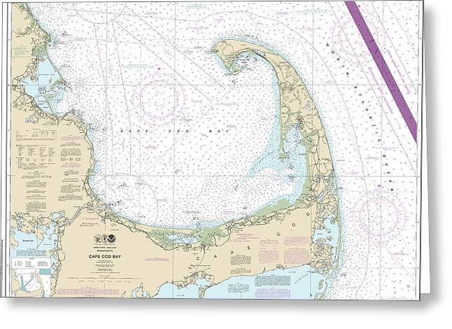 Nautical Chart-13246 Cape Cod Bay - Greeting Card