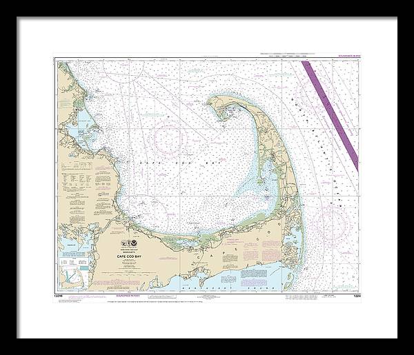 Nautical Chart-13246 Cape Cod Bay - Framed Print