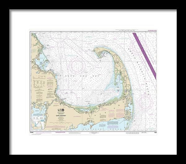 Nautical Chart-13246 Cape Cod Bay - Framed Print