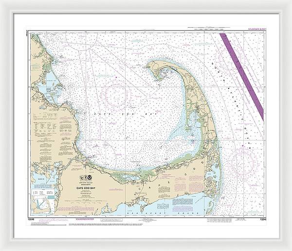 Nautical Chart-13246 Cape Cod Bay - Framed Print