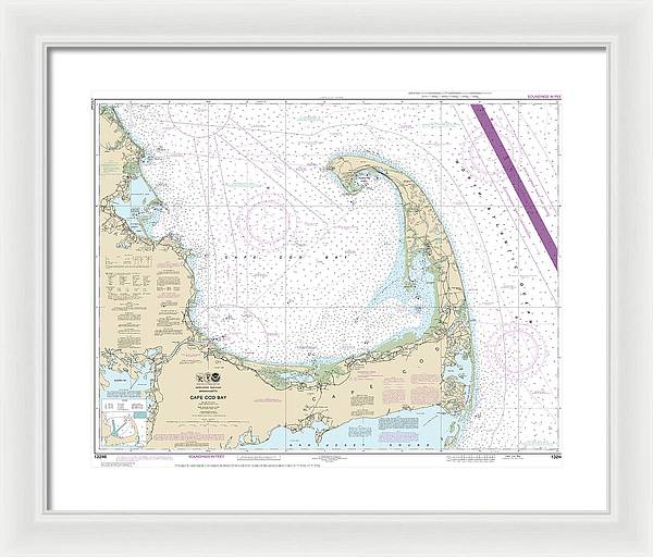 Nautical Chart-13246 Cape Cod Bay - Framed Print