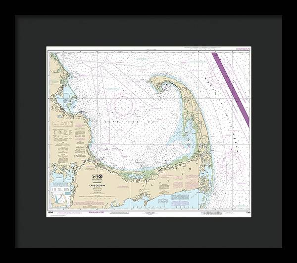 Nautical Chart-13246 Cape Cod Bay - Framed Print