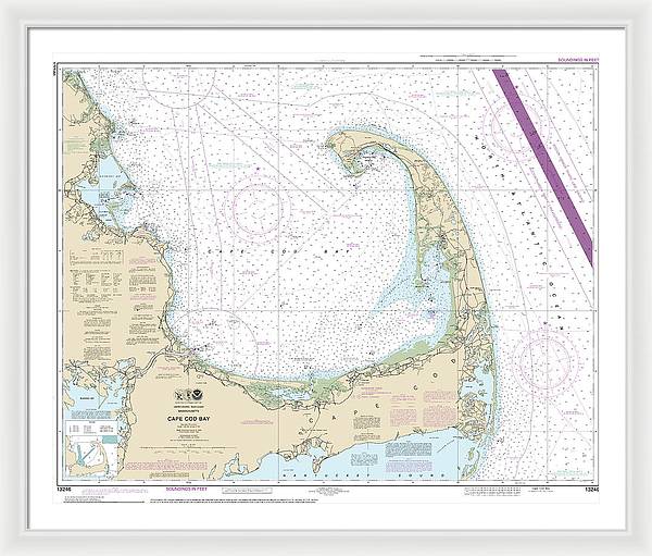 Nautical Chart-13246 Cape Cod Bay - Framed Print