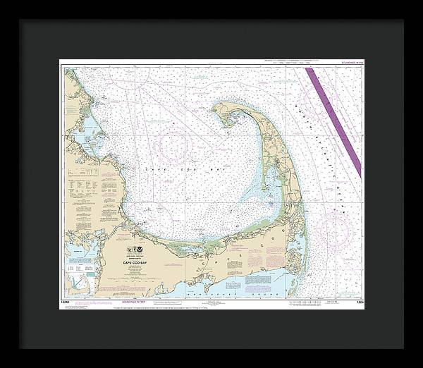 Nautical Chart-13246 Cape Cod Bay - Framed Print