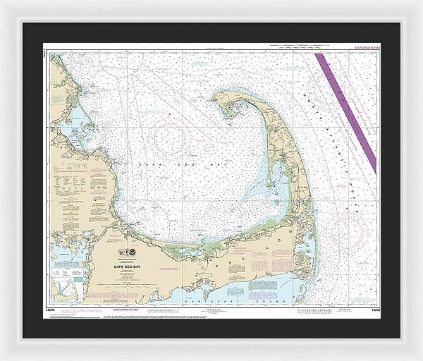 Nautical Chart-13246 Cape Cod Bay - Framed Print